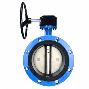 法蘭式蝸輪蝸桿蝶閥DN40，1.6Mpa（橡膠密封